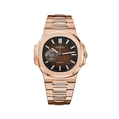 Nautiko | Rose Gold Chocolate Open Movement